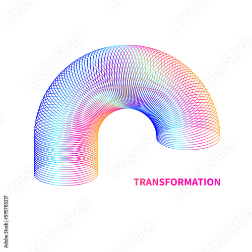 Geometric dynamic logo of thin line circles