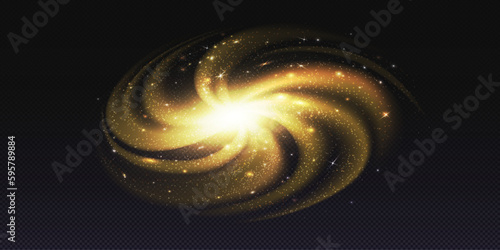 Nebula transparent vector galaxy star vector background. Spiral milky way abstract cosmic light in galactic system. Realistic andromeda glow with black hole and glitter mystery purple twist illusion.