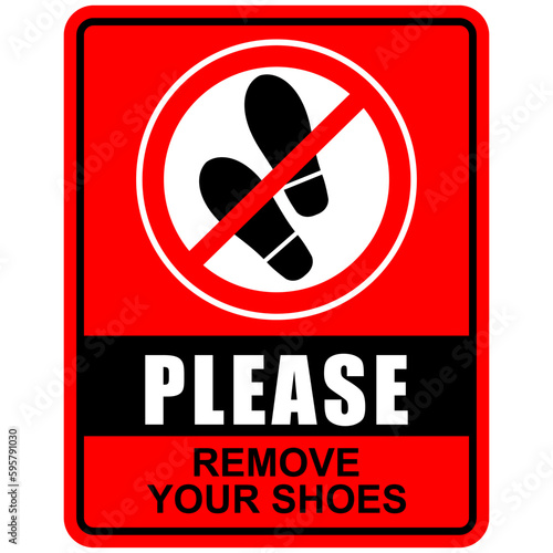 Please, Remove your shoes, poster and sticker vector