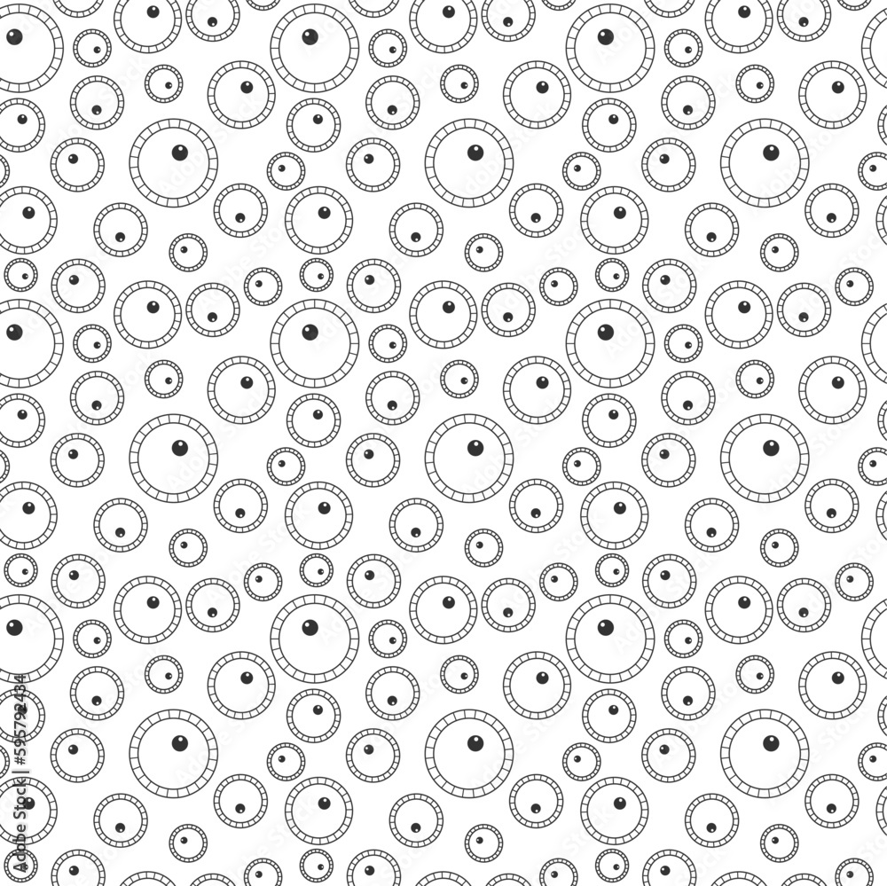 Geometric seamless pattern with circles and polka dots Geometric seamless pattern with circles and polka dots