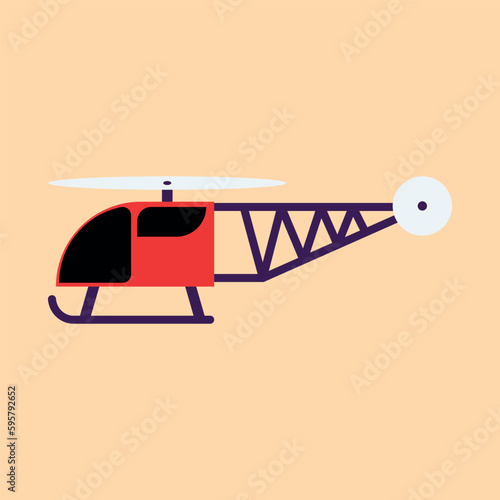 Cartoon helicopter simple design with soft background for kids