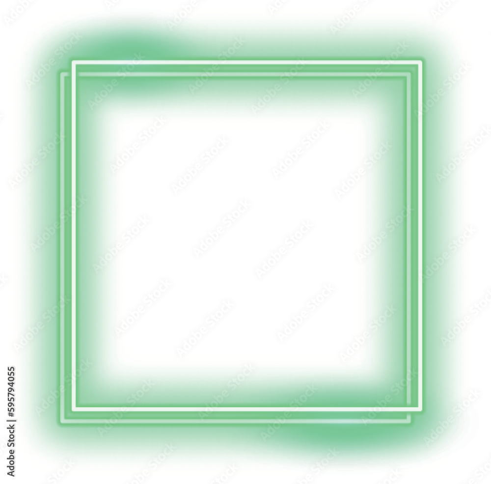 Abstract green neon lighting rectangular frame Abstract green neon lighting rectangular frame