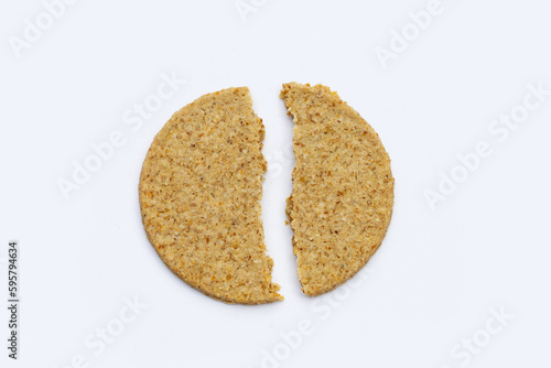 Oatcakes on a white background.