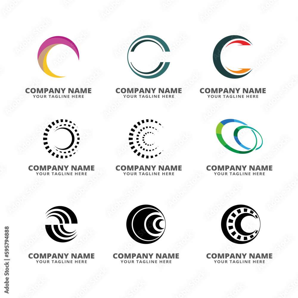 set of logo abstract vector icon
