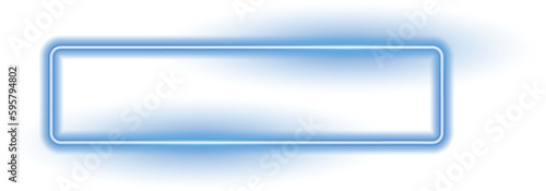 Abstract blue neon lighting rectangular frame