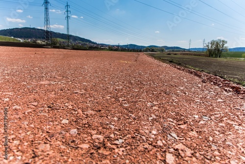 The construction site of the new road in the Czech Republic near the village 