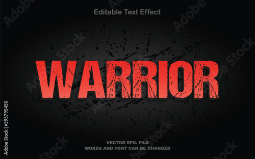 Warrior 3D editable text effect template