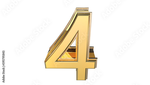 Gold 3d number element for design