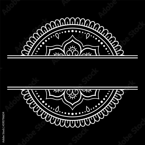 Frame in eastern tradition. Stylized with henna tattoos decorative pattern for decorating covers for book, notebook, casket, magazine, postcard and folder. Flower border in mehndi style.