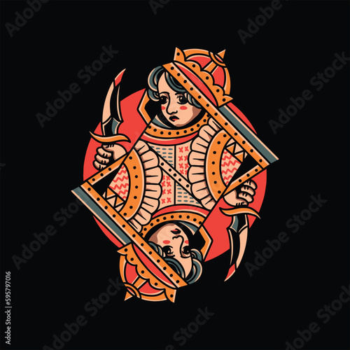little queen tattoo vector design