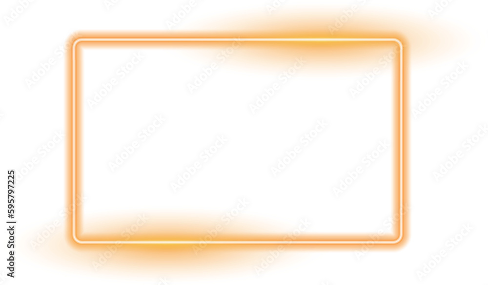 Abstract orange neon lighting rectangular frame Abstract orange neon lighting rectangular frame