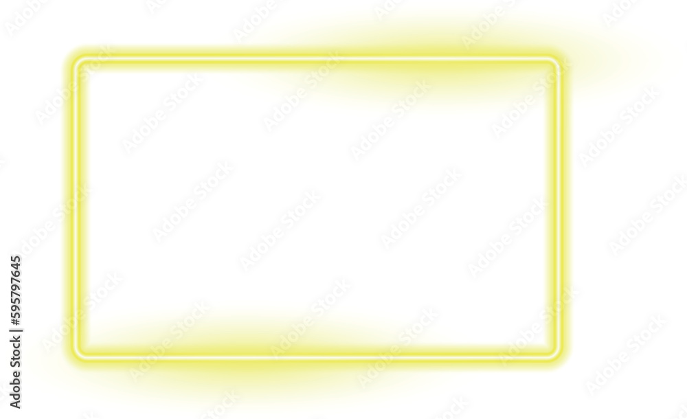 Abstract yellow neon lighting rectangular frame Abstract yellow neon lighting rectangular frame