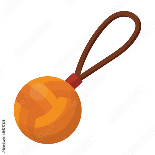 A toy for dogs and cats - a ball on a string. vector illustration isolated on a white background.
