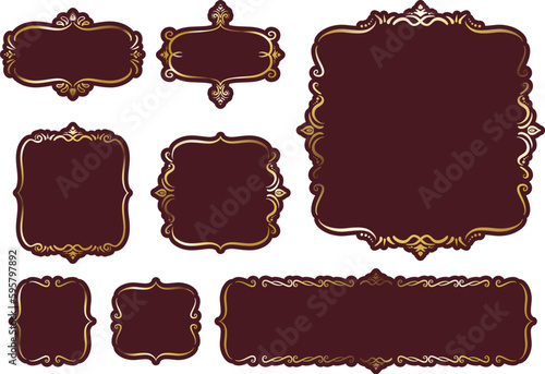 インド風の飾りフレームセット。ベクターデータ。