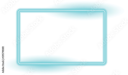 Abstract blue neon lighting rectangular frame