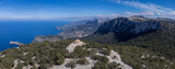 Archduke's refuge in Talaia Vella and aerial view of the Archduke's path, Valldemossa, Majorca, Balearic Islands, Spain