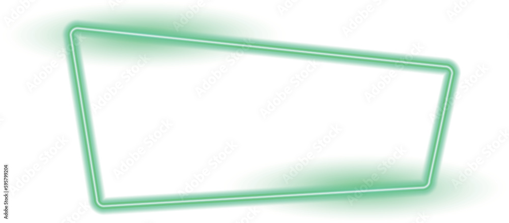 Abstract green neon lighting rectangular frame Abstract green neon lighting rectangular frame