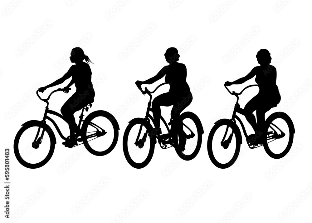 Naklejka premium Sport people whit bike on white background
