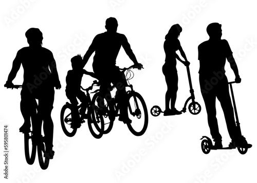 Sport people whit bike on white background