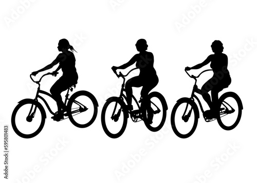 Sport people whit bike on white background