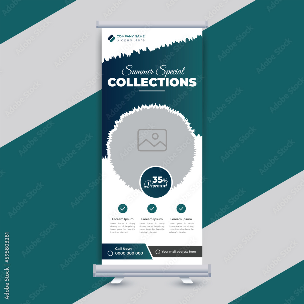 Modern collection sale roll up banner template