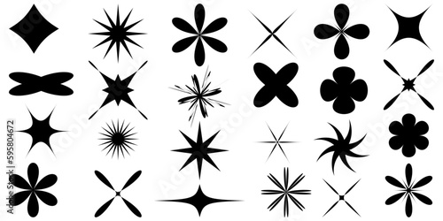 Simple shapes.Y2k aesthetic.Shape set y2k style for banner. Shape set y2k style for decoaration.Shape set y2k style for poster. Trendy geometric forms.Trendy 90s.