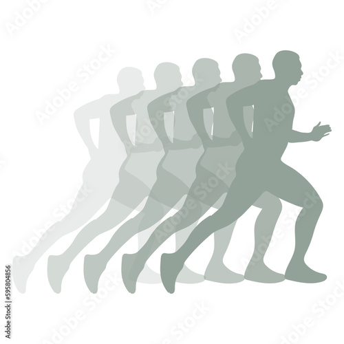 The concept of a healthy lifestyle. The man is running and gaining high speed. World Running Day. Vector poster design. Flat vector illustration. A template for a banner  an advertising cover.