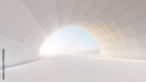 Fototapeta Naklejka Na Ścianę i Meble -  Abstract architecture background arched interior 3d render