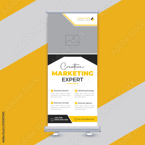 Modern corporate business colorful roll up standee banner design template