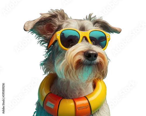 Dog wearing swimming costume © Luff.