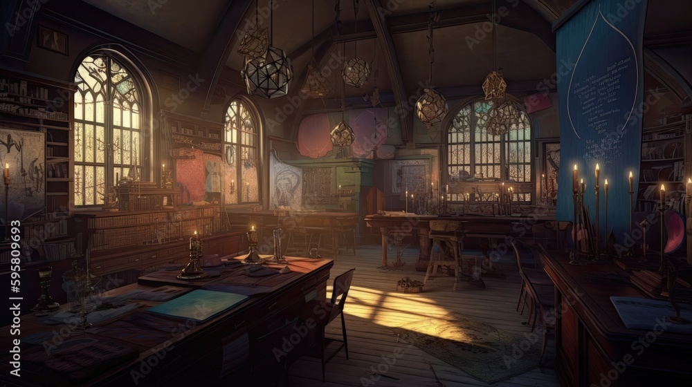 The magical academy for young wizards is a place where dreams come true, as students discover their true calling and develop their skills to become powerful and respected wizards. Generated by AI.