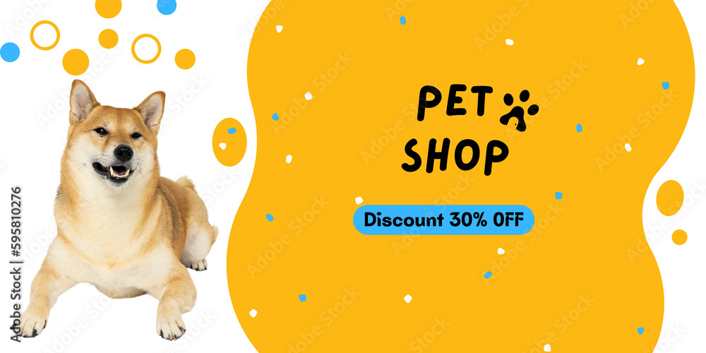 Fototapeta premium Image for advertising of Pet shop with cute dog