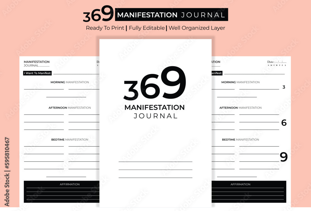Obraz premium 369 manifestation journal kdp interior