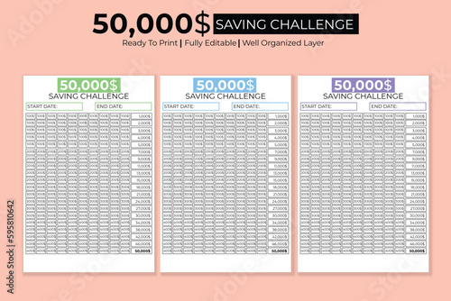 50000 saving challenge kdp interior