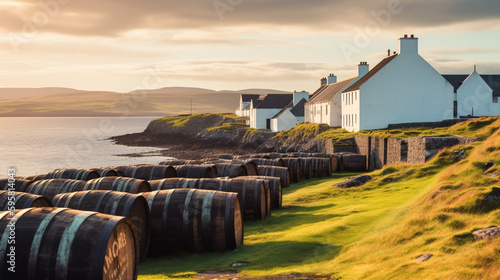 Photo distillery islay island scotland Generated AI
