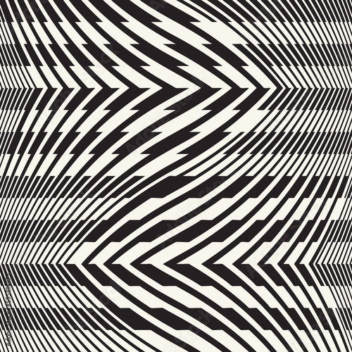 Monochrome Moiré Effect Textured Zigzag Pattern