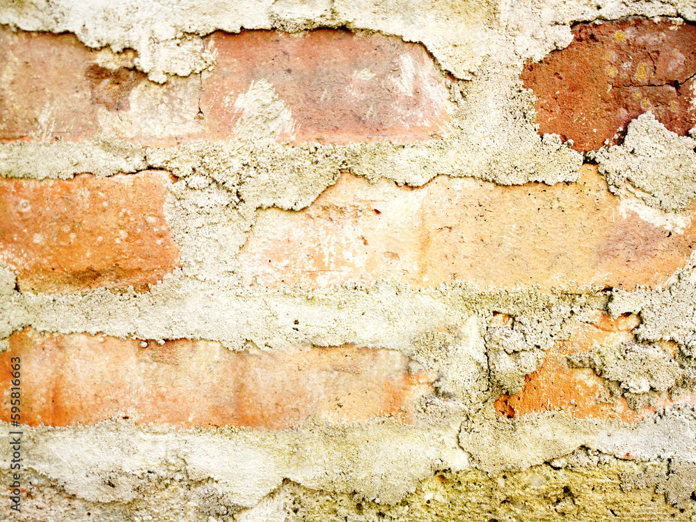 Fototapeta premium Zniszczony mur cegły