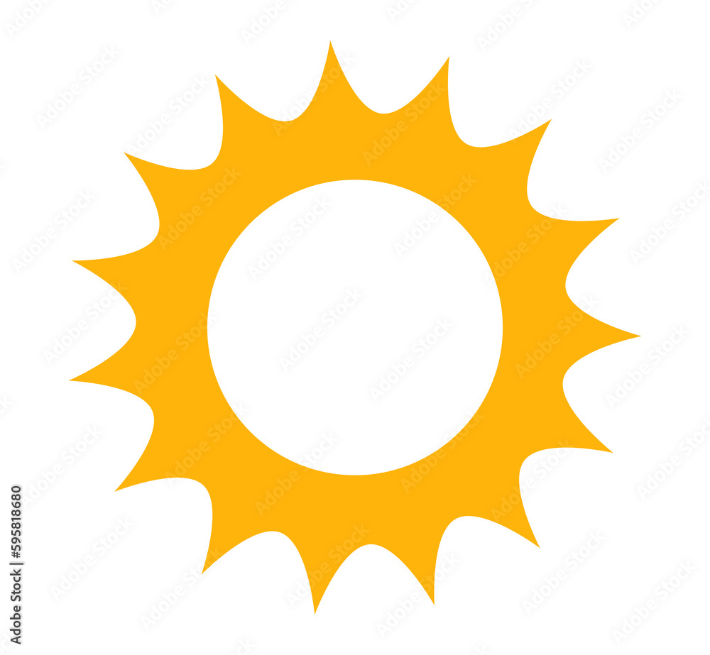 Sun symbol border isolated on white background. Sun symbol border isolated on white background.