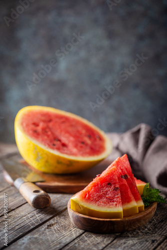 watermelon with yellow peel