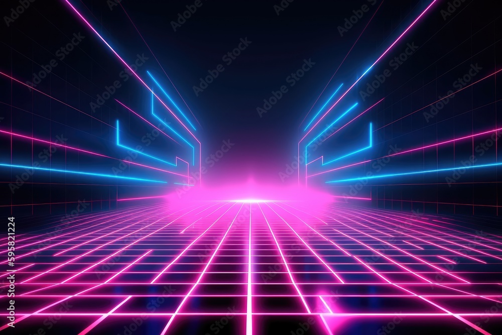 Pink and blue passageway on internet. Abstract background and wallpaper. Generative ai. Pink and blue passageway on internet. Abstract background and wallpaper. Generative ai.