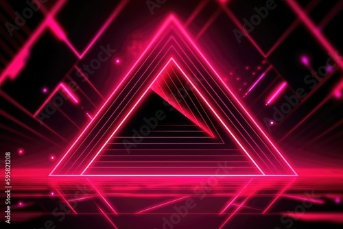 Bright red triangle. Abstract background and wallpaper. Generative ai.
