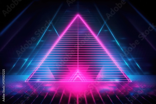 Pink and blue triangles. Abstract background and wallpaper. Generative ai.