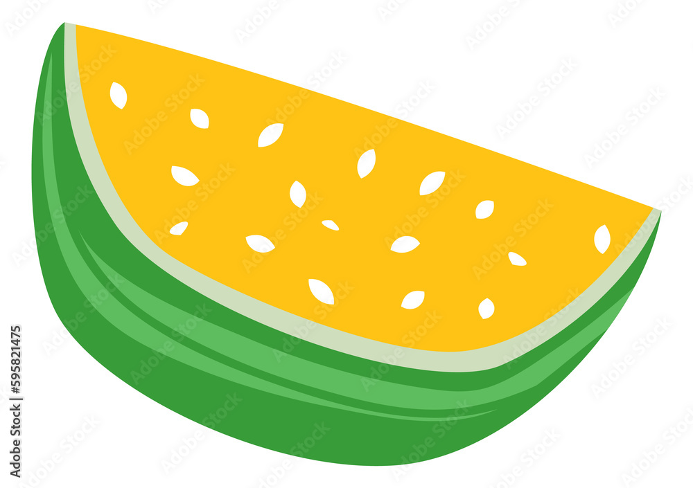 Melon slice icon. Hand drawn ripe healthy food Melon slice icon. Hand drawn ripe healthy food