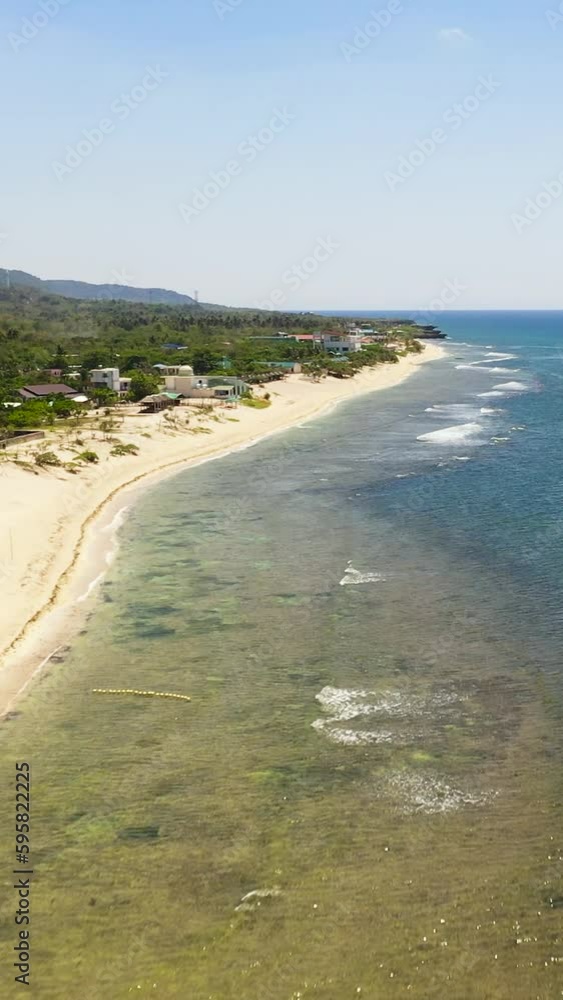 Aerial view of Tropical landscape with a beautiful beach in the blue water. Philippines. Aerial view of Tropical landscape with a beautiful beach in the blue water. Philippines.