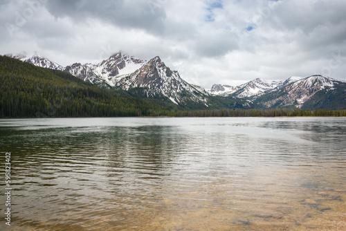 Snow Capped Mountains at The Sawtooth Mountains, Mountain range in Idaho