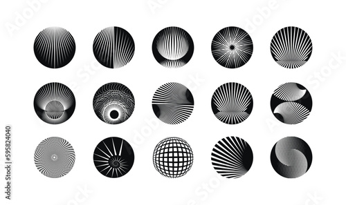 Vector art illustration of the round with line texture, No gradient, a trendy design element for the frame, round logo, sign, symbol, web, prints, posters, template, pattern