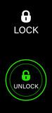 Blocking function. Closed and open padlocks illustration with words on black background
