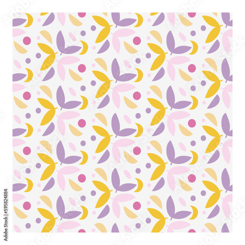 Colorful floral minimalistic primitive pattern. Textile design.