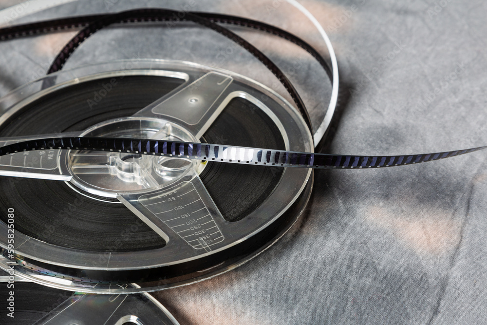 Naklejka premium 8mm filmstripes reels on canvas