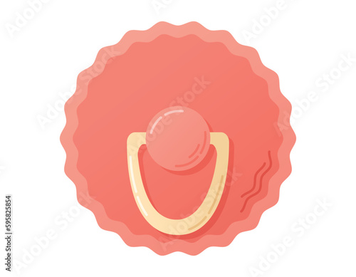 Cartoon baby red pacifier. Vector isolated flat dummy for sucking.